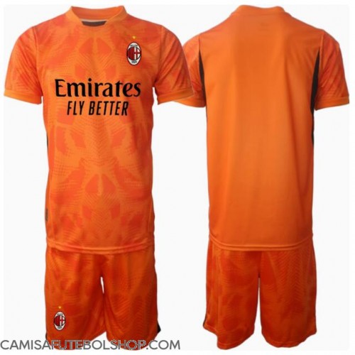 Camisa de time de futebol AC Milan Goleiro Replicas 2º Equipamento Infantil 2024-25 Manga Curta (+ Calças curtas)